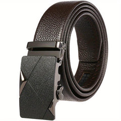 First Layer Cowhide Men's Belts with Automatic Buckle Joker Business Youth Belts