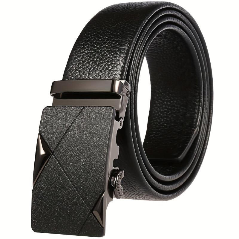 First Layer Cowhide Men's Belts with Automatic Buckle Joker Business Youth Belts