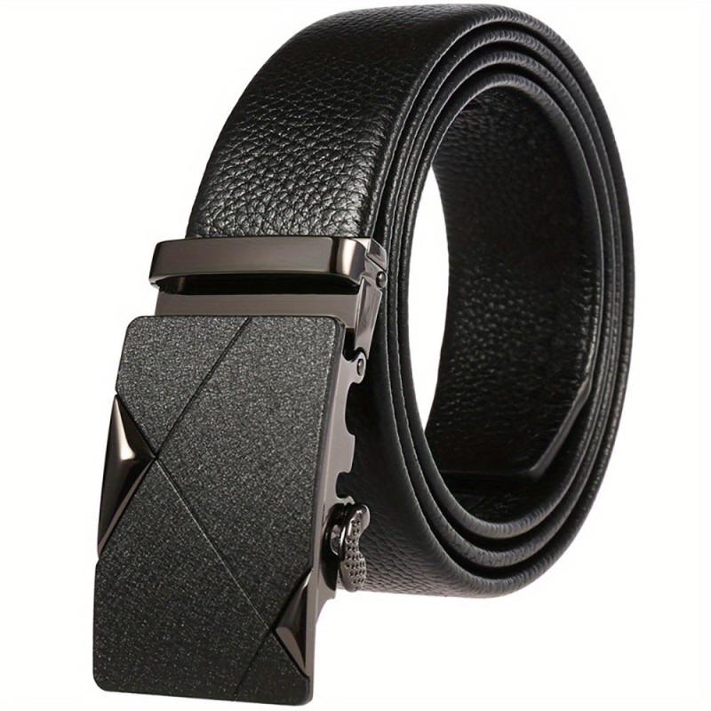 First Layer Cowhide Men's Belts with Automatic Buckle Joker Business Youth Belts