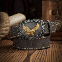 Western Style Men's PU Leather Belt