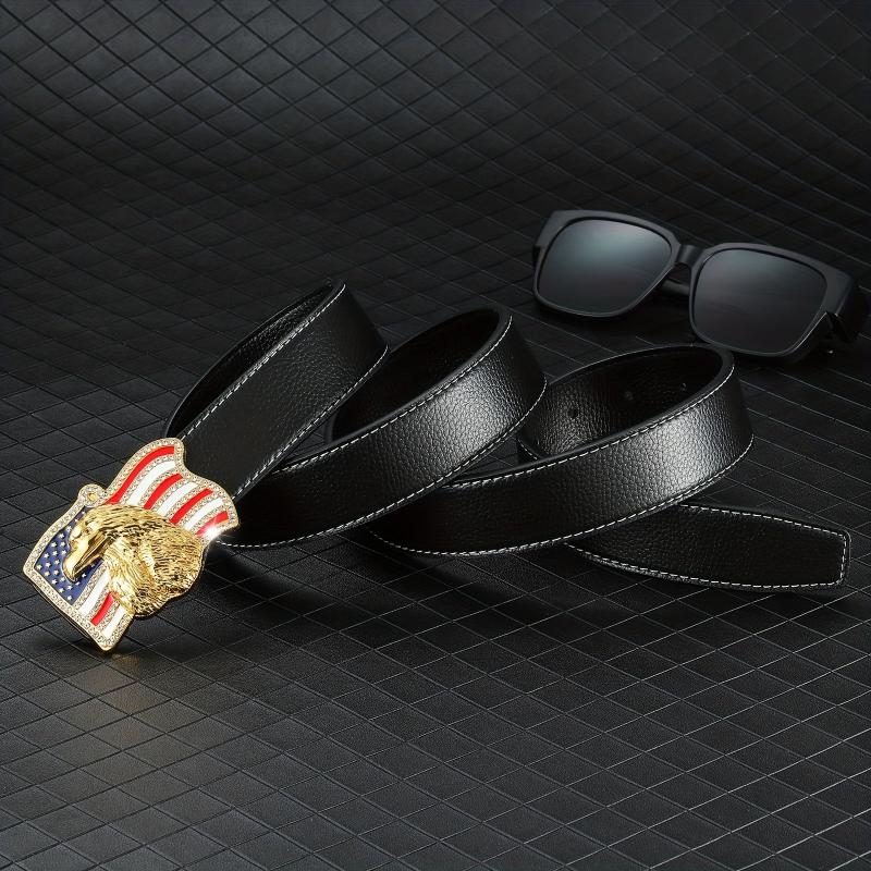Men's PU Leather American Flag Eagle Pattern Belt Buckle Hip hop Punk Belt