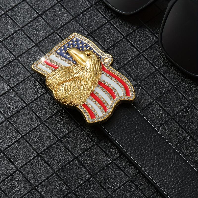 Men's PU Leather American Flag Eagle Pattern Belt Buckle Hip hop Punk Belt