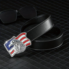 Men's PU Leather American Flag Eagle Pattern Belt Buckle Hip hop Punk Belt