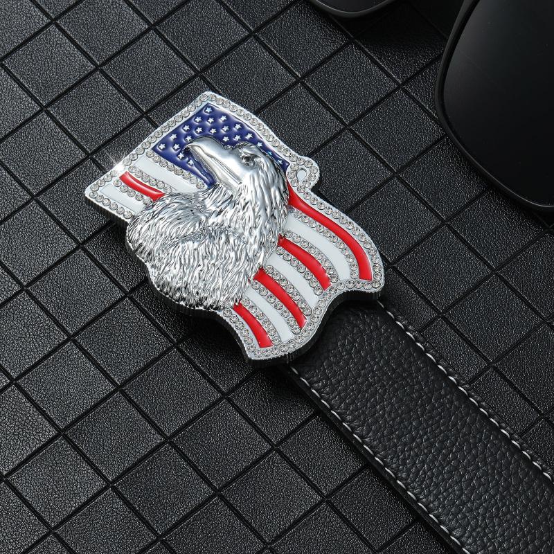 Men's PU Leather American Flag Eagle Pattern Belt Buckle Hip hop Punk Belt