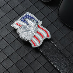 Men's PU Leather American Flag Eagle Pattern Belt Buckle Hip hop Punk Belt