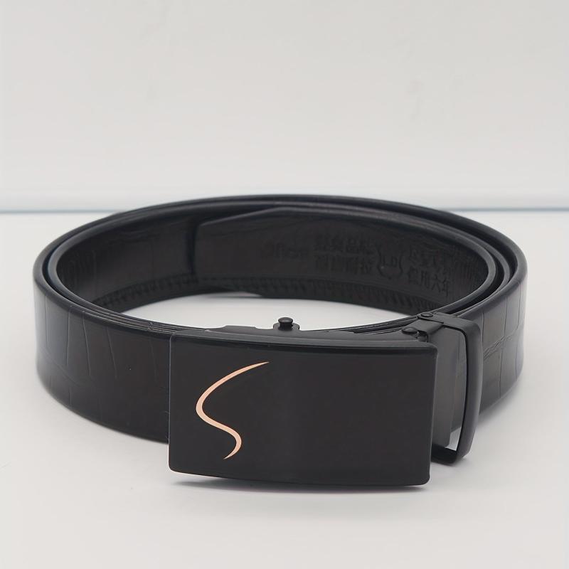 Men's S Pattern PU Casual Business Belt