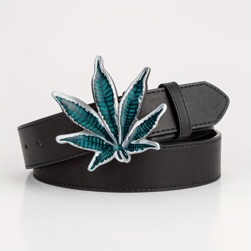 Maple Leaf Alloy Buckle Belt Casual Western Cowboy Belt