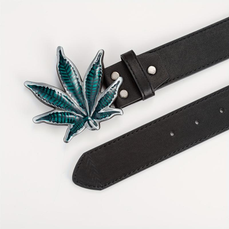 Maple Leaf Alloy Buckle Belt Casual Western Cowboy Belt