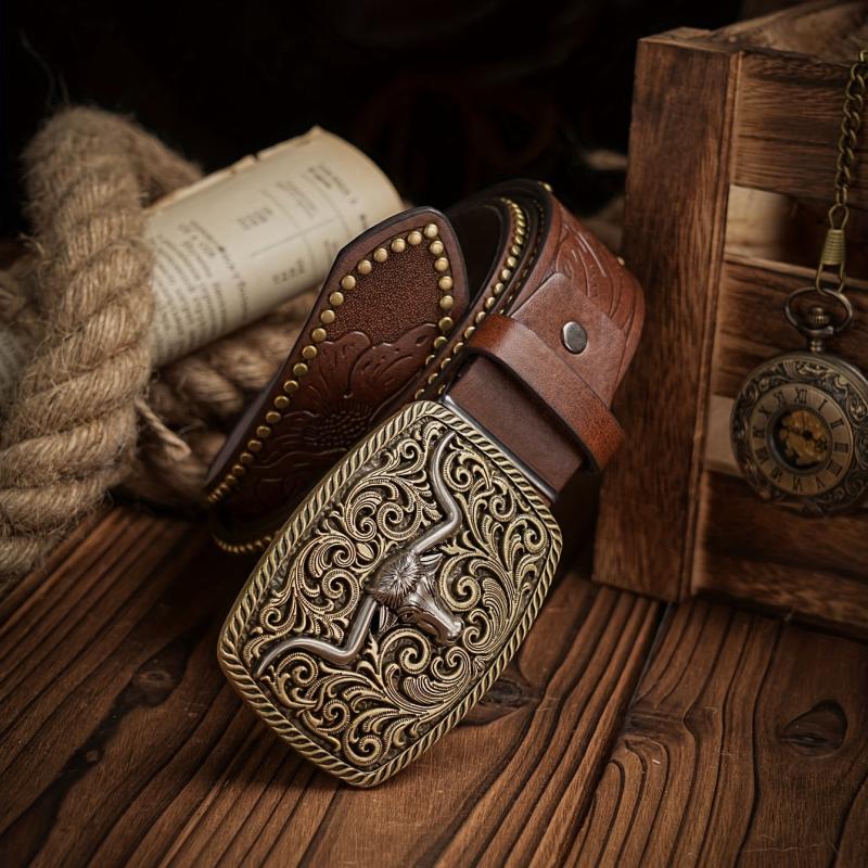 Men's Western Style PU Leather Belt