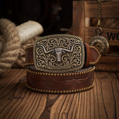 Men's Western Style PU Leather Belt