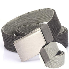 Youth Men's Silver Buckle Canvas Belt