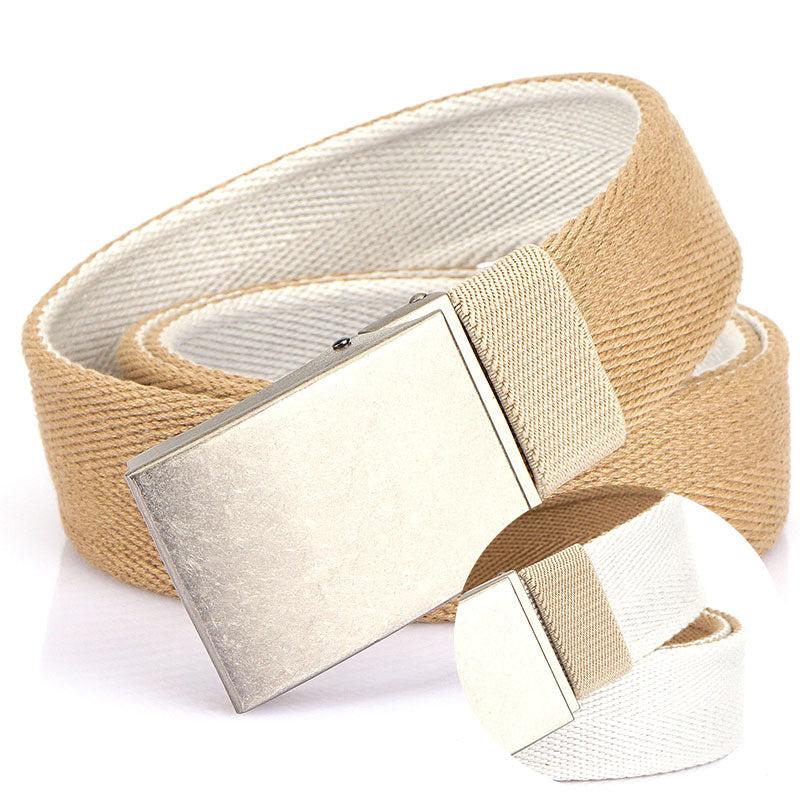 Youth Men's Silver Buckle Canvas Belt