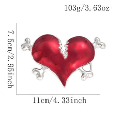 Red Love Heart Cardiac Belt Buckle Funny Charm Bone Clasp Jeans Accessory Men
