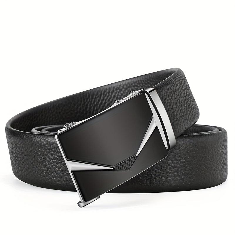 1pc Automatic Buckle Leather Belt Men