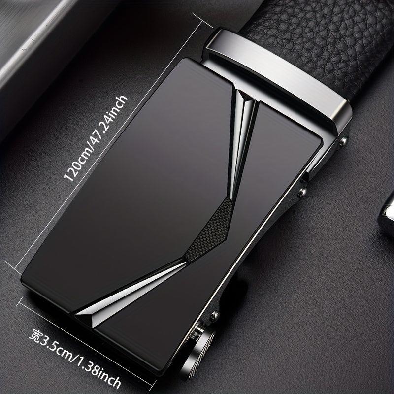 1pc Automatic Buckle Leather Belt Men