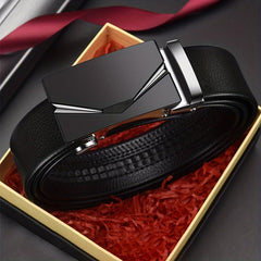 1pc Automatic Buckle Leather Belt Men