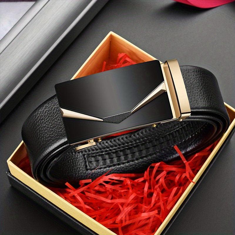 1pc Automatic Buckle Leather Belt Men