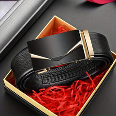 1pc Automatic Buckle Leather Belt Men