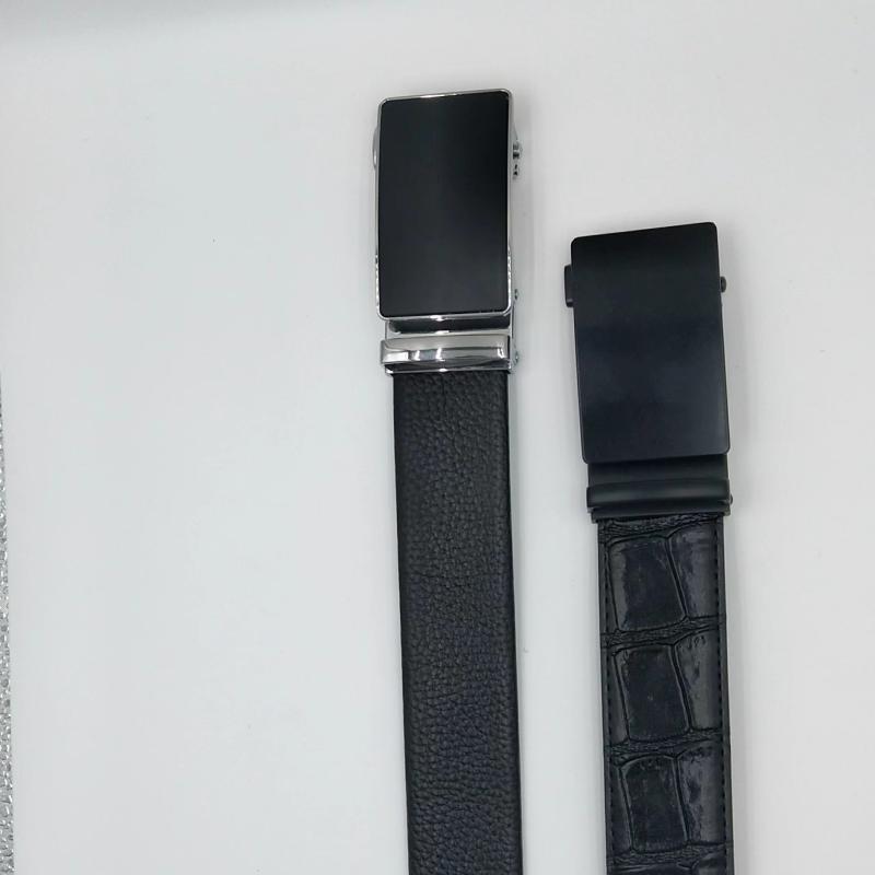 Men's Leather Automatic Buckle Belt Set