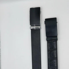Men's Leather Automatic Buckle Belt Set