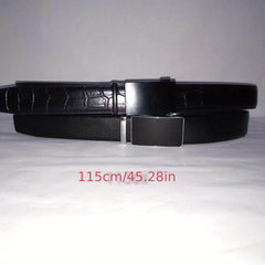 Men's Leather Automatic Buckle Belt Set