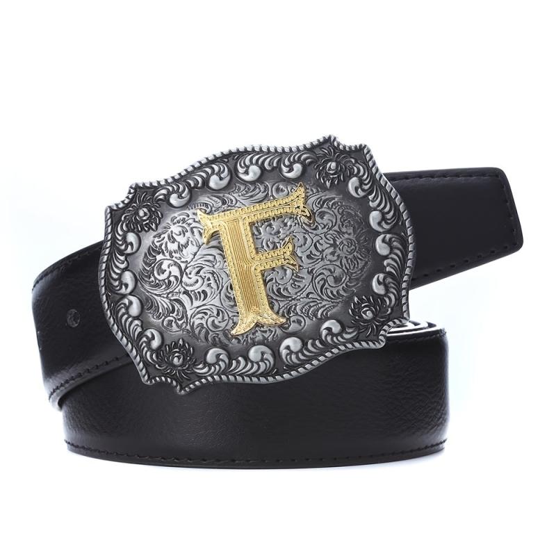 Men's F Pattern Belt Buckle Western Cowboy Belt Buckle