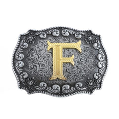 Men's F Pattern Belt Buckle Western Cowboy Belt Buckle
