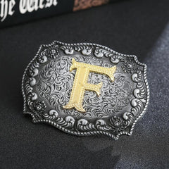 Men's F Pattern Belt Buckle Western Cowboy Belt Buckle