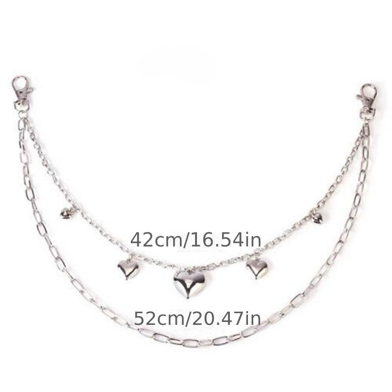 Peach Heart Metal Pants Chain Charm Pendant