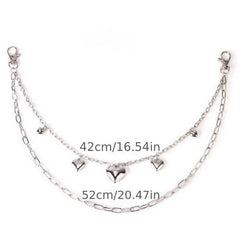 Peach Heart Metal Pants Chain Charm Pendant