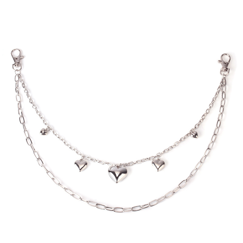 Peach Heart Metal Pants Chain Charm Pendant