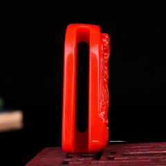 Men's Jade Tiger Belt Buckle Red Jade Bearer Pendant