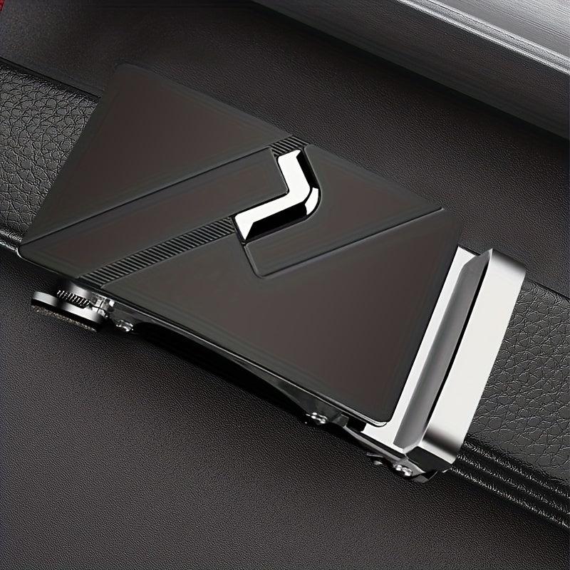 Men's Automatic Buckle Belt PU Leather Business Waist Strap