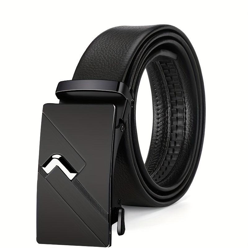 Men's Automatic Buckle Belt PU Leather Business Waist Strap