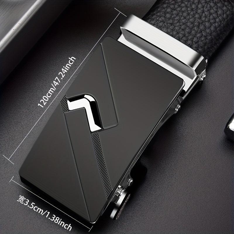 Men's Automatic Buckle Belt PU Leather Business Waist Strap
