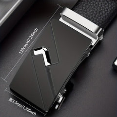 Men's Automatic Buckle Belt PU Leather Business Waist Strap
