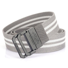 Casual Braided Leather Belt with Double Loop Canvas for Men