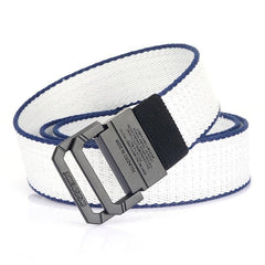 Casual Braided Leather Belt with Double Loop Canvas for Men