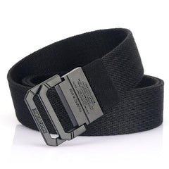 Casual Braided Leather Belt with Double Loop Canvas for Men
