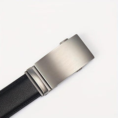 Men's Leather Belt Automatic Buckle Two layer Cowhide Wine Party Pants Belt