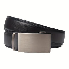 Men's Leather Belt Automatic Buckle Two layer Cowhide Wine Party Pants Belt