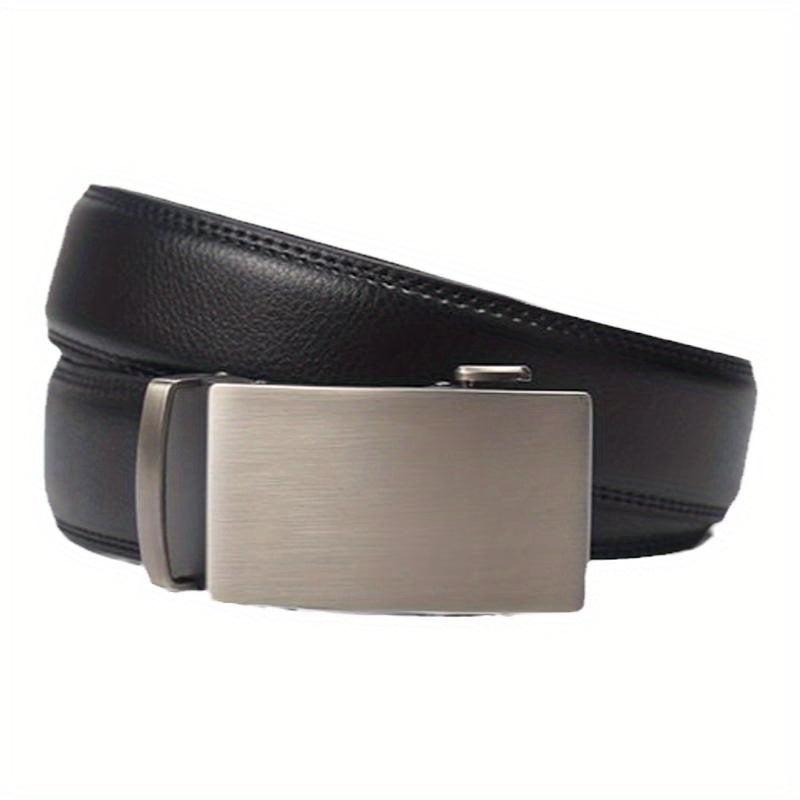 Men's Leather Belt Automatic Buckle Two layer Cowhide Wine Party Pants Belt