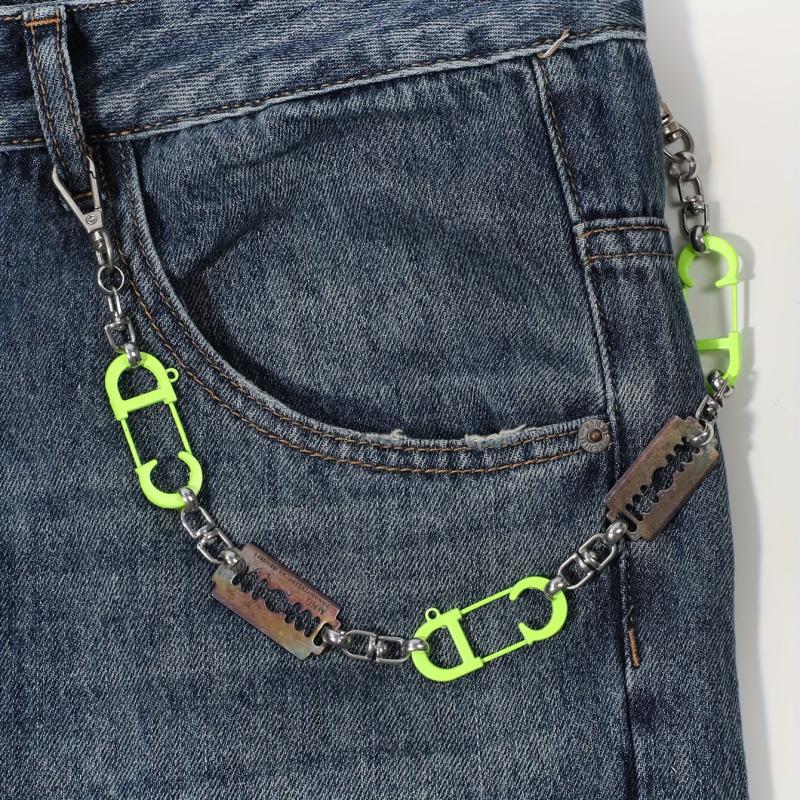 Metal Long Pants Blade Chain Rock Punk Trousers