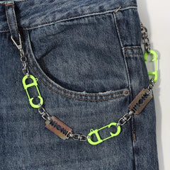 Metal Long Pants Blade Chain Rock Punk Trousers