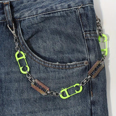 Metal Long Pants Blade Chain Rock Punk Trousers