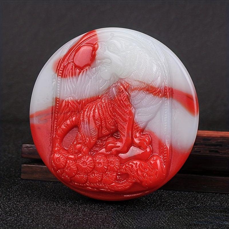 Men's Jade Tiger Belt Buckle Chicken Blood Stone Red