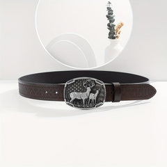 Retro Buckle Belt for Men Denim Jeans Casual Daily Clothing Accessories
