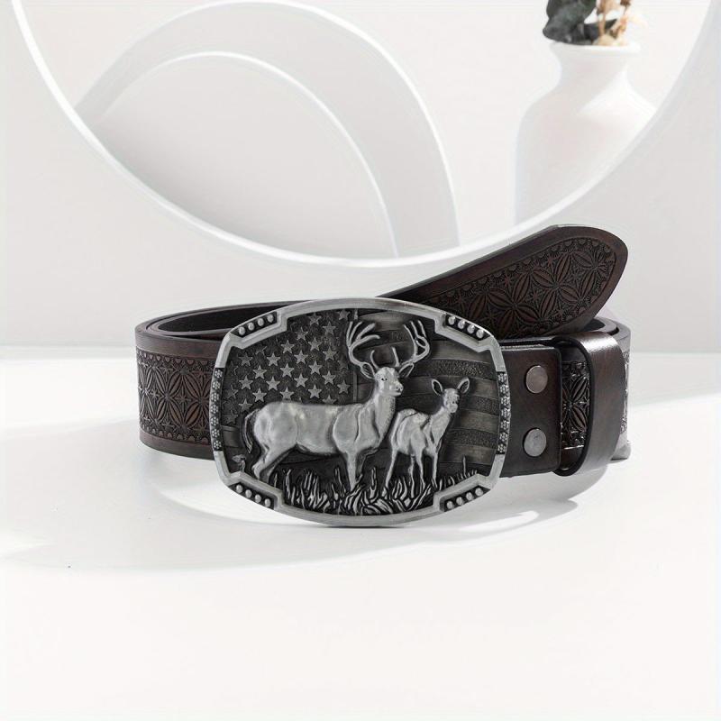 Retro Buckle Belt for Men Denim Jeans Casual Daily Clothing Accessories