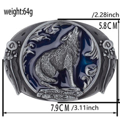 Vintage Wolf Belt Buckle Western Cowboy European American Hot