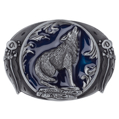 Vintage Wolf Belt Buckle Western Cowboy European American Hot